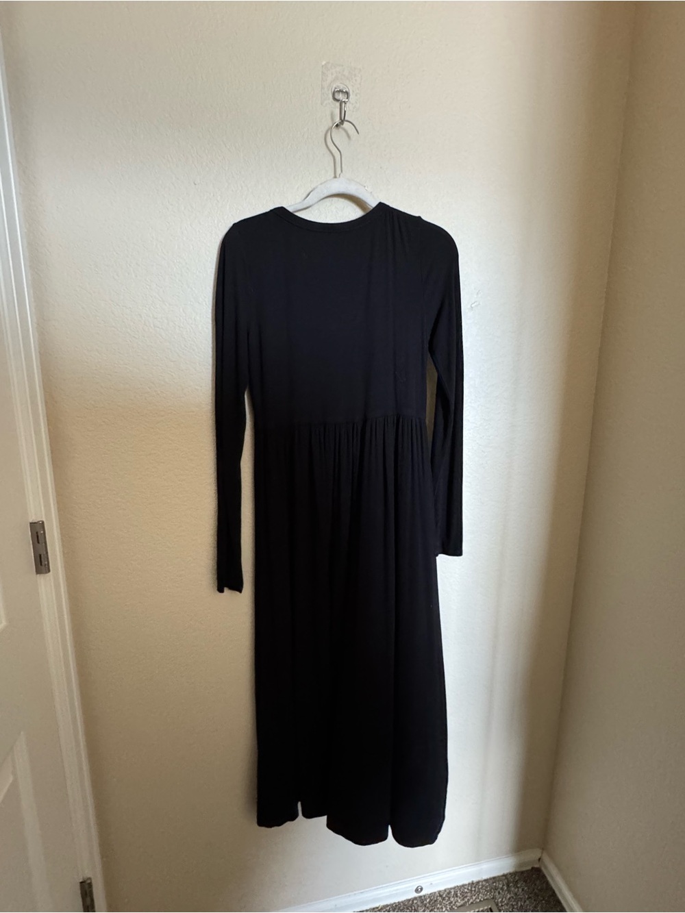HATCH The Softest Rib Nursing Dress Long Sleeve Button Front Ribbed Black Sz 2 - Picture 6 of 7